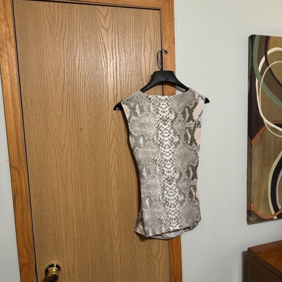 Kenneth Cole New York Small Multi-Color w/Animal Print Sleeveless Cowlneck Top - Picture 2 of 4